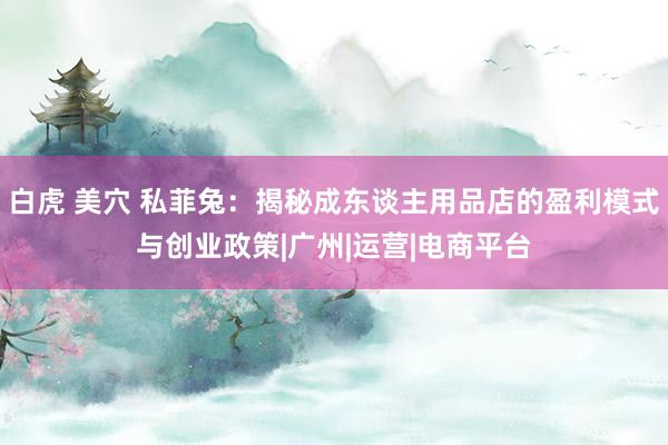 白虎 美穴 私菲兔：揭秘成东谈主用品店的盈利模式与创业政策|广州|运营|电商平台